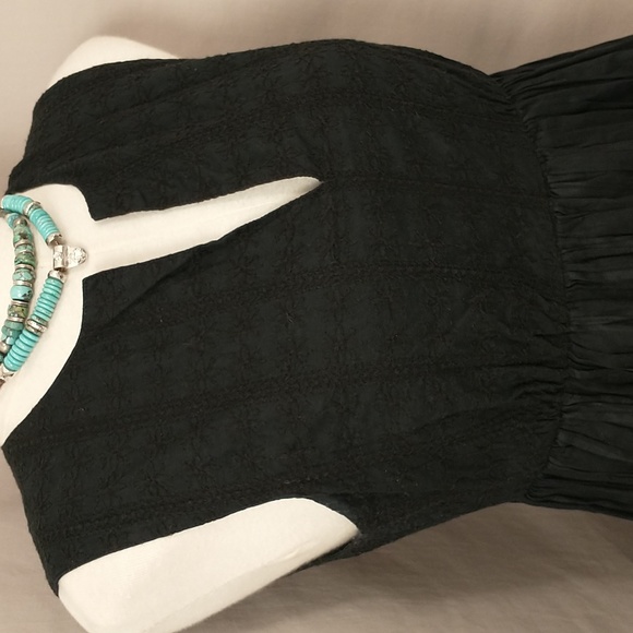 Summer Black Cotton Short Dress & Cute Flirty Cool & Comfortable Style Sz M fit6 - Picture 2 of 10